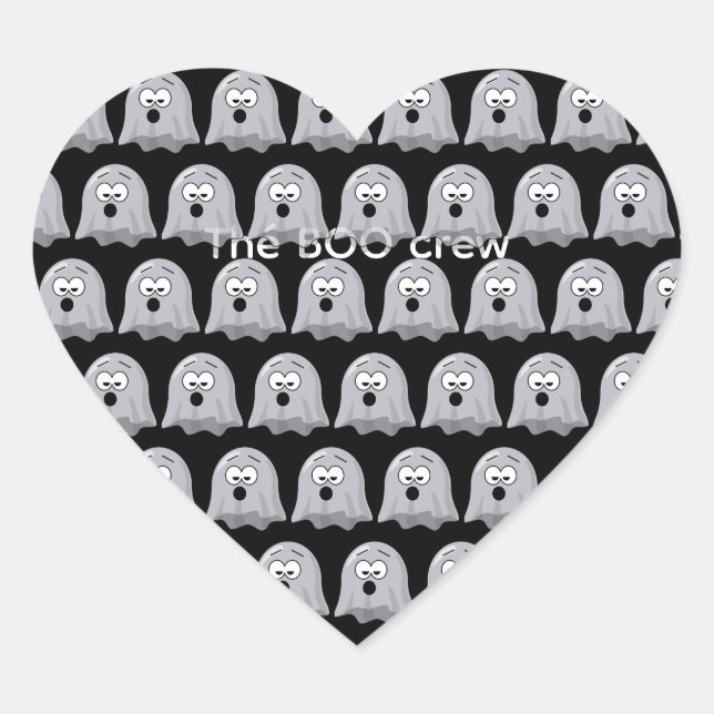 Adesivo Coração Funy stickers thé boo crew  (Frente)