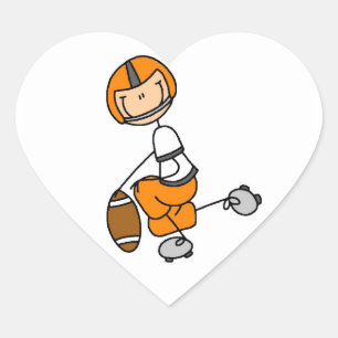 Adesivo Coração Futebol de Boneco Laranja