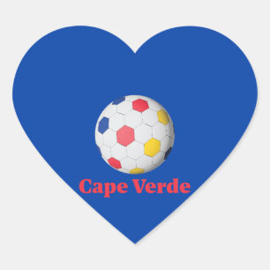 Adesivo Coração futebol de cabo verde