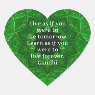 Adesivo Coração Gandhi - Citação Inspiracional Sobre Aprendizado