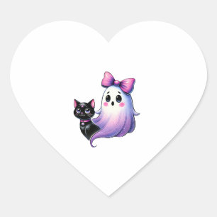 Adesivo Coração Garota Ghostie Black Gink Arco Rosa Ghost Hallowee