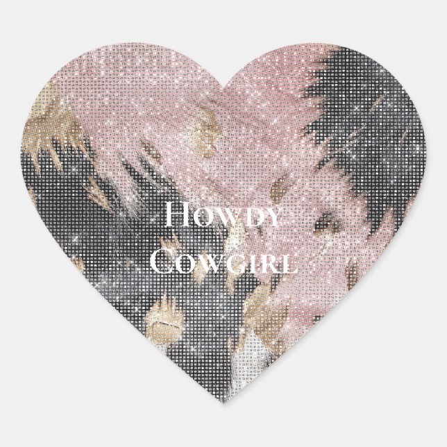 Adesivo Coração Garota Negra-Rosa Dourada-Cinzenta (Frente)