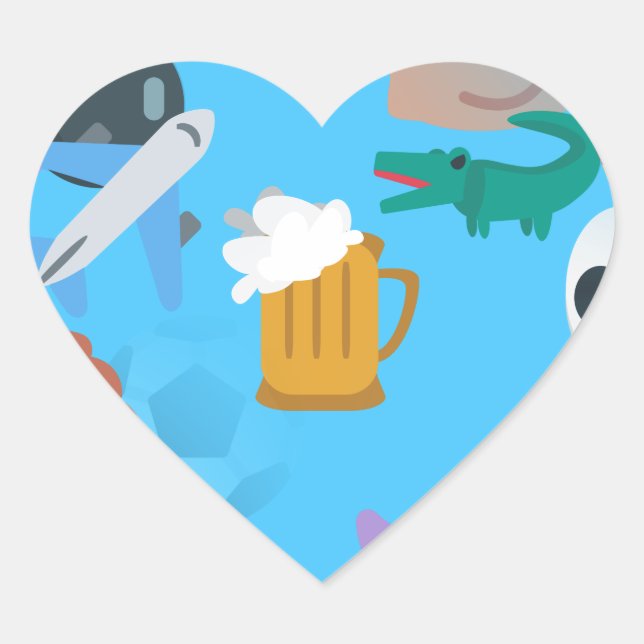 Adesivo Coração garoto emoji (Frente)