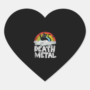 Adesivo Coração Gato Arco-Íris Fortes Bandas De Metal Gótico Morte