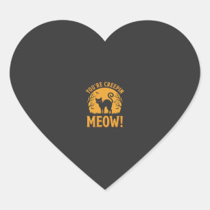 Adesivo Coração Gato de Halloween Você Está Me Fazendo Gritar Meow