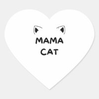 Gato de Mama Branco Negro Ilustrado