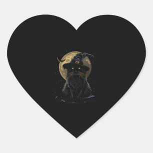 Adesivo Coração Gato Feiticeiro Halloween Engraçado Bruxa Engraçad