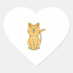 Adesivo Coração gato feliz rindo