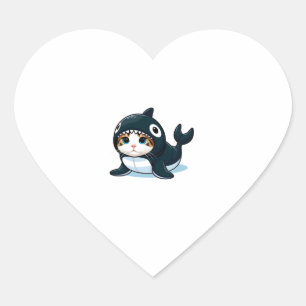 Adesivo Coração Gato no Figurino de Orca