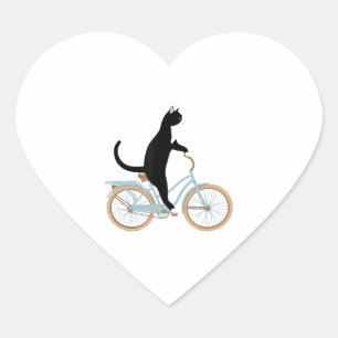 Adesivo Coração Gato numa camisetas engraçadas de bicicleta