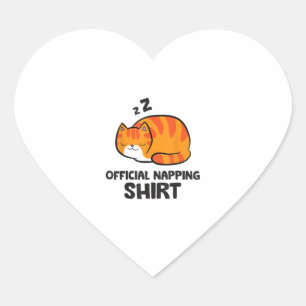 Adesivo Coração Gato Oficial de Nápoles Camisa Dormindo Gato Pajam