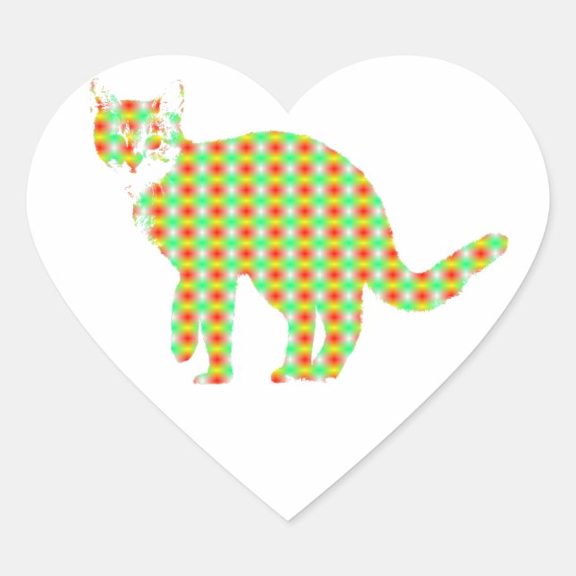 Adesivo Coração Gato Padrão (Frente)