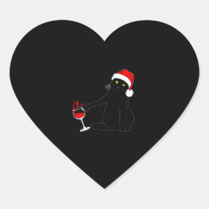 Adesivo Coração Gato Que Era Suor De Natal Para Homens Vinho