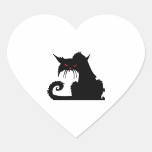 Adesivo Coração Gato rabugento