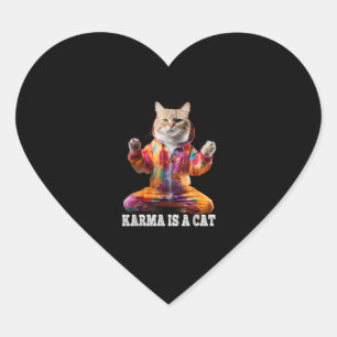 Adesivo Coração Gatos, Karma é um gato, Yoga é um gato esportivo