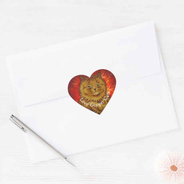 ADESIVO CORAÇÃO GATOS LARANJA SÃO AMADOS (Envelope)