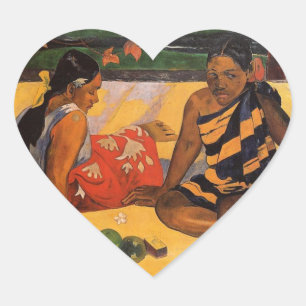 Adesivo Coração Gauguin French Polynesia Tahiti Women Painting