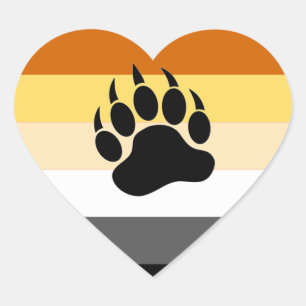 ADESIVO CORAÇÃO GAY BEAR ORGULHO I CORAÇÃO BEAR PAW