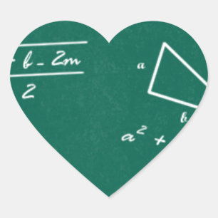 Adesivo Coração geek de álgebra professor de matemática