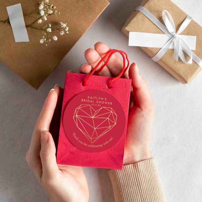 Adesivo Coração Geométrico Festa de Despedida de Solteira (Criador carregado)