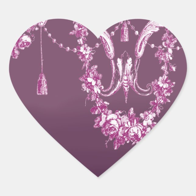 Adesivo Coração Georgiana (Plum) Envelope Seal (Frente)