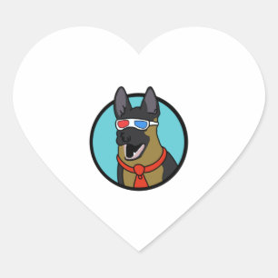 Adesivo Coração German shepherd de Co-D não faço ideia do que esto