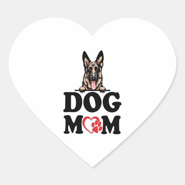 Adesivo Coração German shepherd - German shepherd Cachorro Mãe (Frente)
