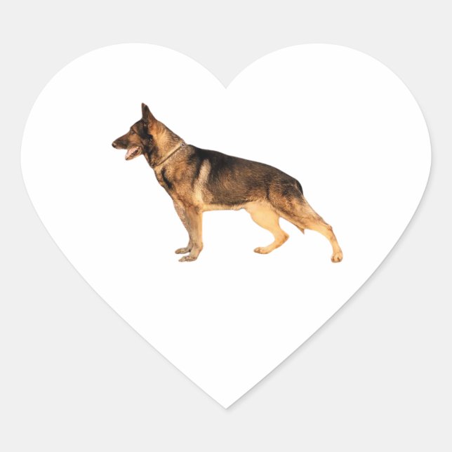Adesivo Coração German shepherd Heart Sticker (Frente)