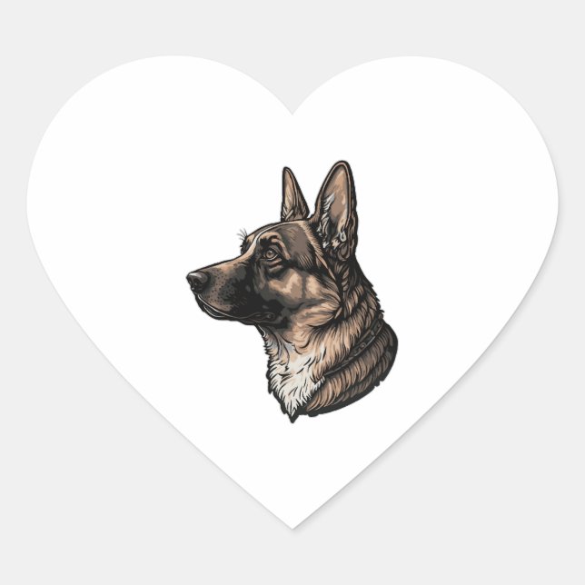Adesivo Coração German shepherd majestoso (Frente)