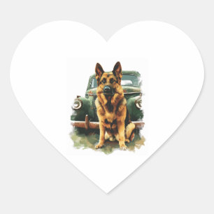 Adesivo Coração German shepherd no Charme de Vintage