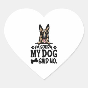 Adesivo Coração German shepherd Stickers - Desculpe, meu Cão disse