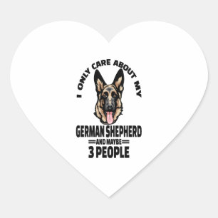 Adesivo Coração German shepherd Stickers - Eu Só Me Importo Com Me