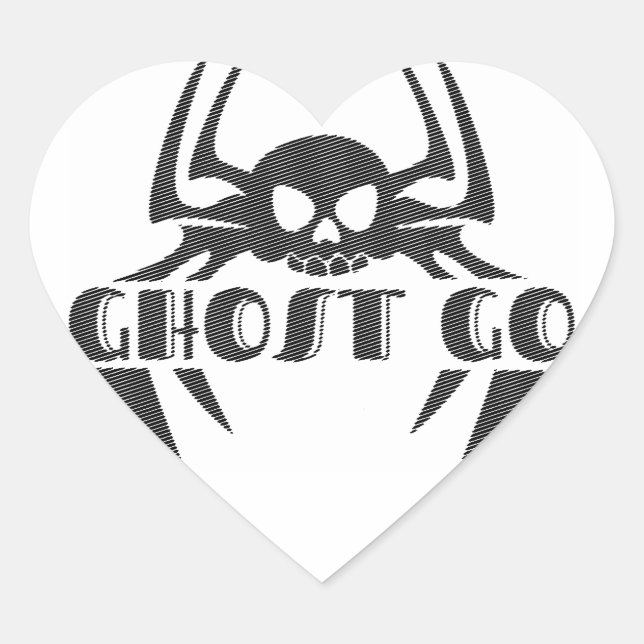 Adesivo Coração Ghost Go Spooky Season (Frente)