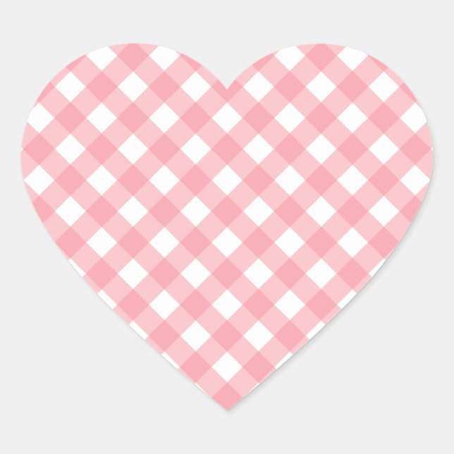 Adesivo Coração Gingham Heart Stickers (Frente)