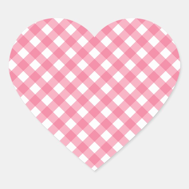 Adesivo Coração Gingham Heart Stickers (Frente)