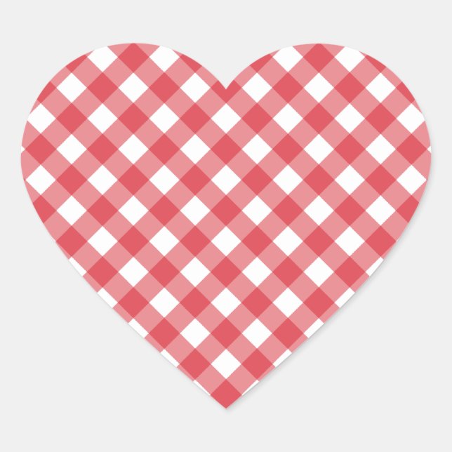 Adesivo Coração Gingham Heart Stickers (Frente)