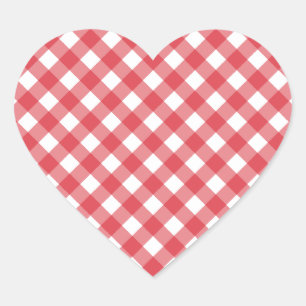 Adesivo Coração Gingham Heart Stickers