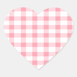 Adesivo Coração Gingham Rosa