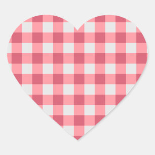 Adesivo Coração Gingham Sticker cor-de-rosa - Víblias Cozy e Bonit