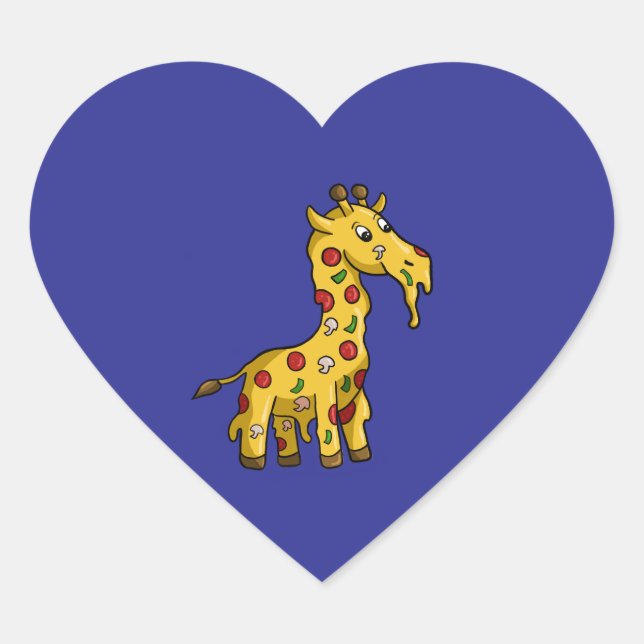 Adesivo Coração girafa de pizza (Frente)