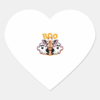 Adesivo Coração Giraffe Boo Halloween - Camiseta Clássica de Anima