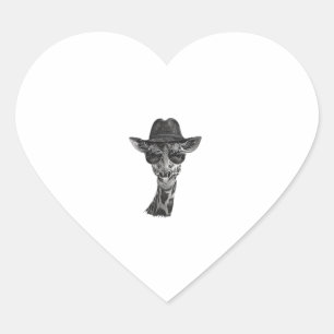 Adesivo Coração Giraffe Sunglass