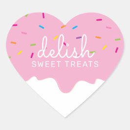 Adesivo Coração GLACÉ DE FESTA DRIPS fofinhos borrifos cor-de-rosa