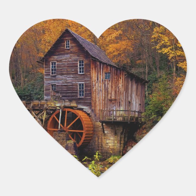 Adesivo Coração Glade Creek Grist Mill (Frente)
