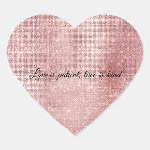 Adesivo Coração Glam Blush Rosa Glitzy Brilho
