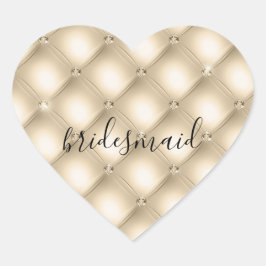 Adesivo Coração Glam Creme Diamante Champanhe