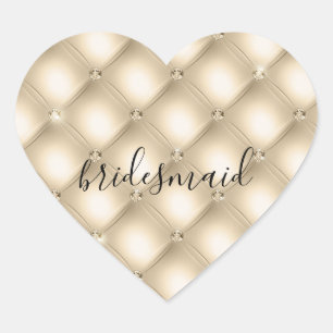 Adesivo Coração Glam Creme Diamante Champanhe