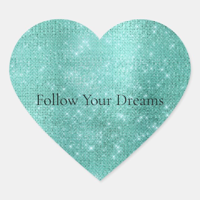 Adesivo Coração Glam Mint Sparkle (Frente)