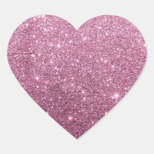 Adesivo Coração Glitter de abstrato cor-de-rosa com burgundy elega