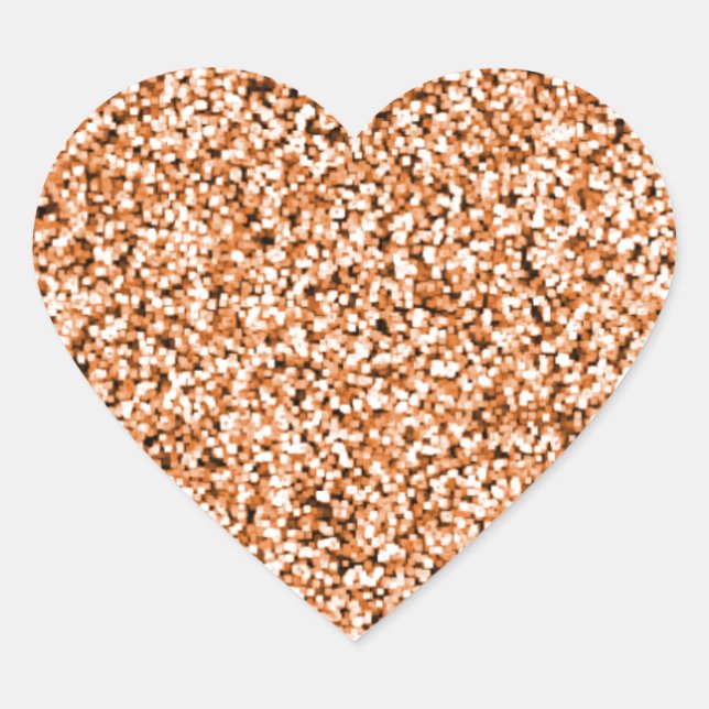 Adesivo Coração Glitter de cobre (Frente)